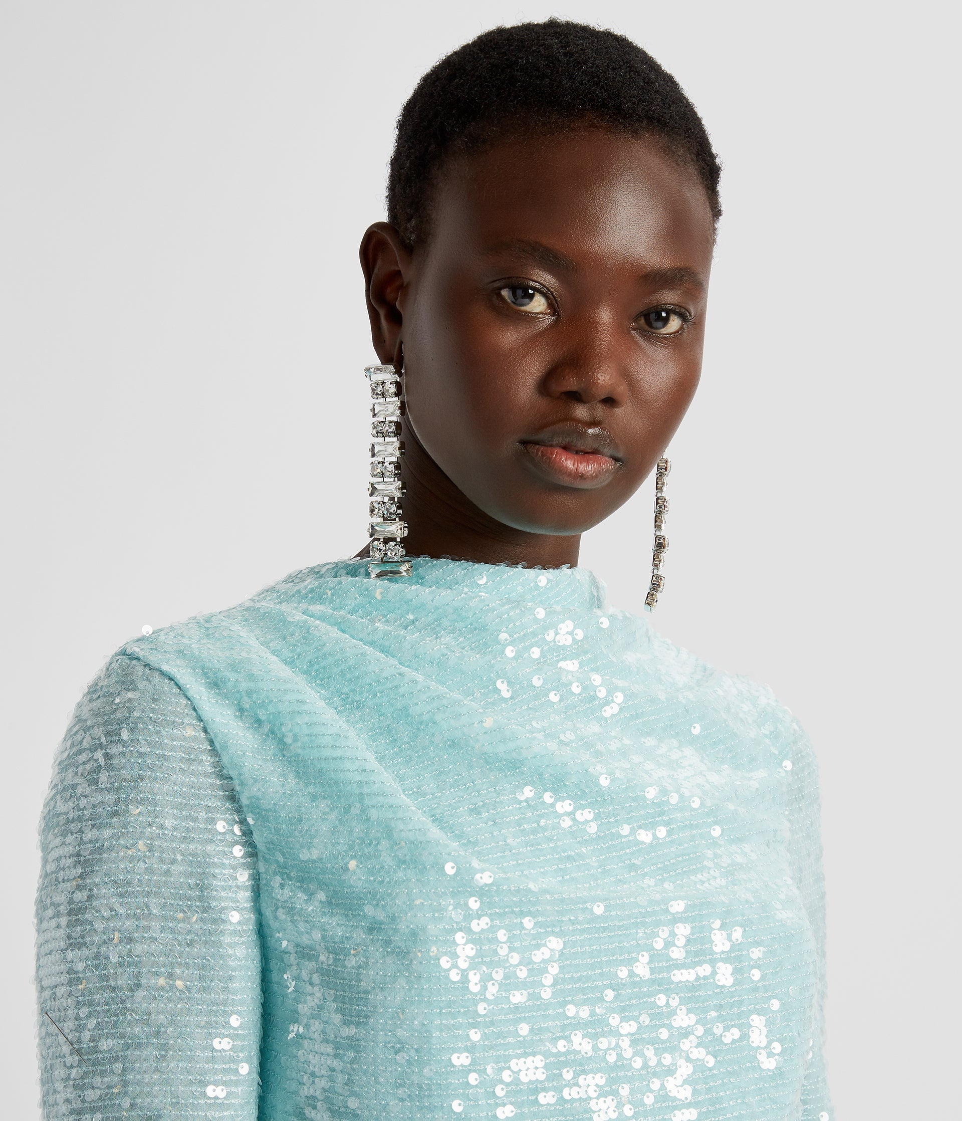 LONG SLEEVE SEQUIN GOWN - 5