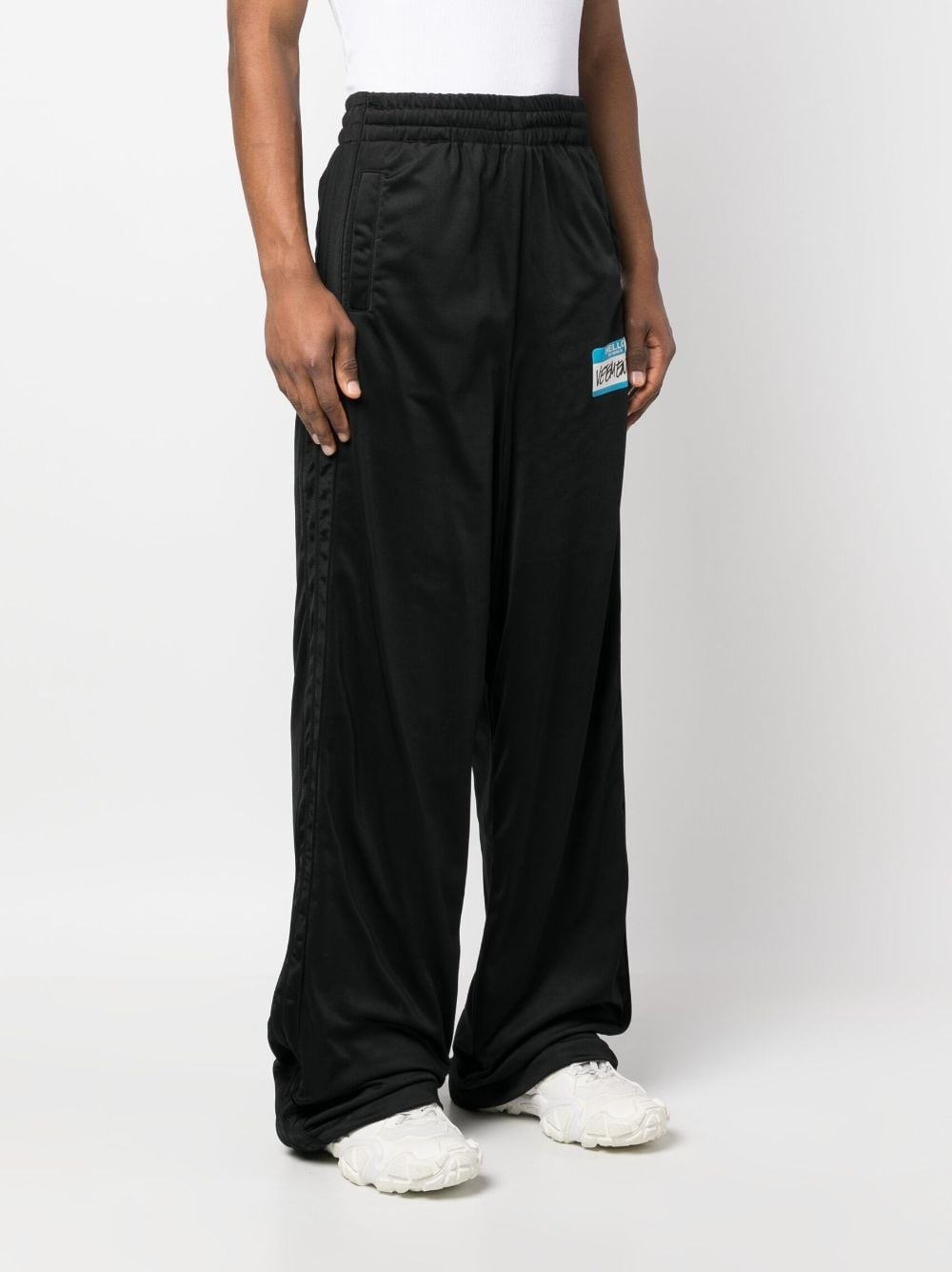 logo-print wide-leg trousers - 3