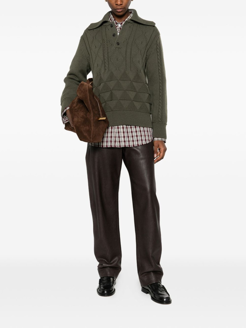 NAMACHEKO Osterly cable knit polo shirt outlook