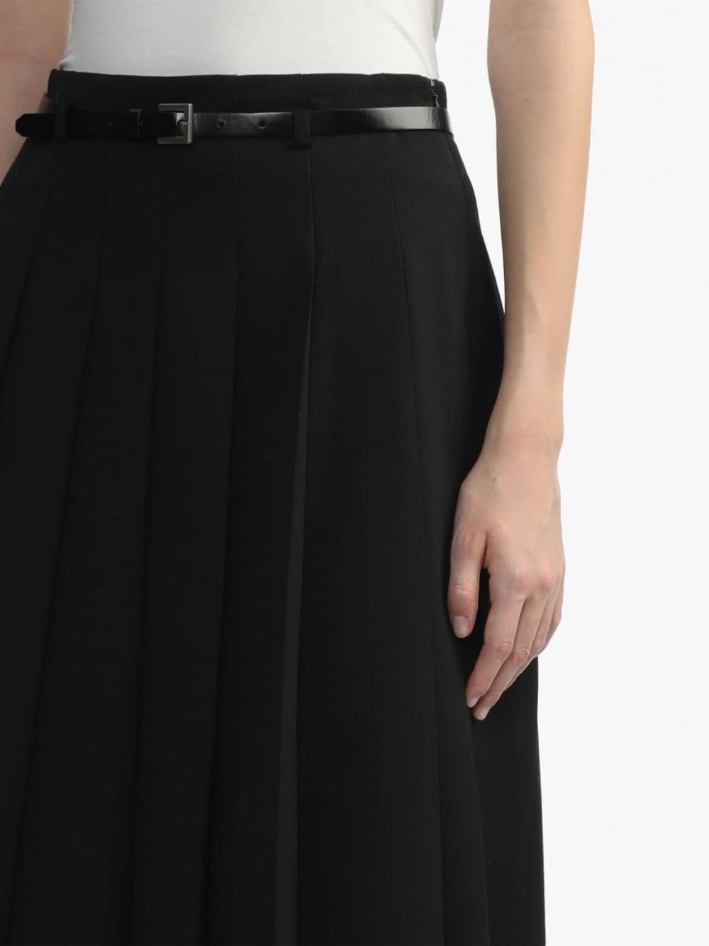 knife-pleat wool skirt - 5