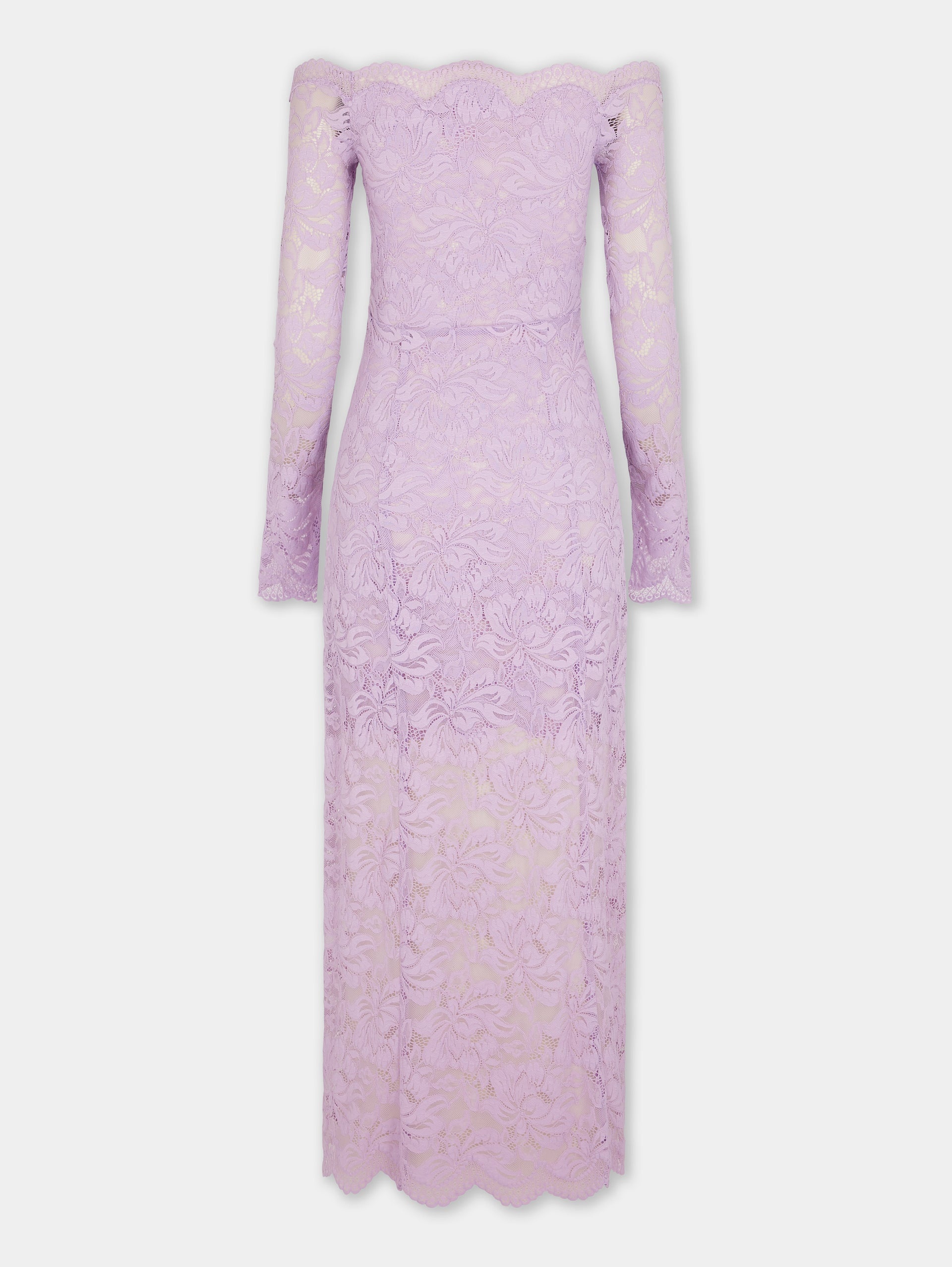 ワンピース RABANNE Woman Dress Lavander 25PJRO065PA0170 P519 Lavender lace dress RABANNE 25PJRO065PA0170 P519 - Nida