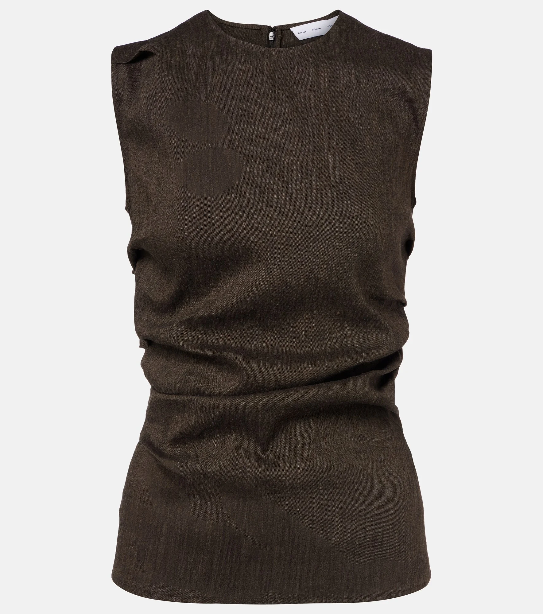 Anoushka draped linen-blend slub top - 1