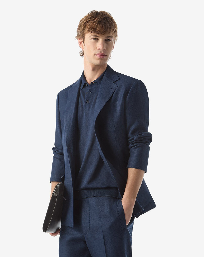 CORNELIANI Blue pure linen jacket outlook