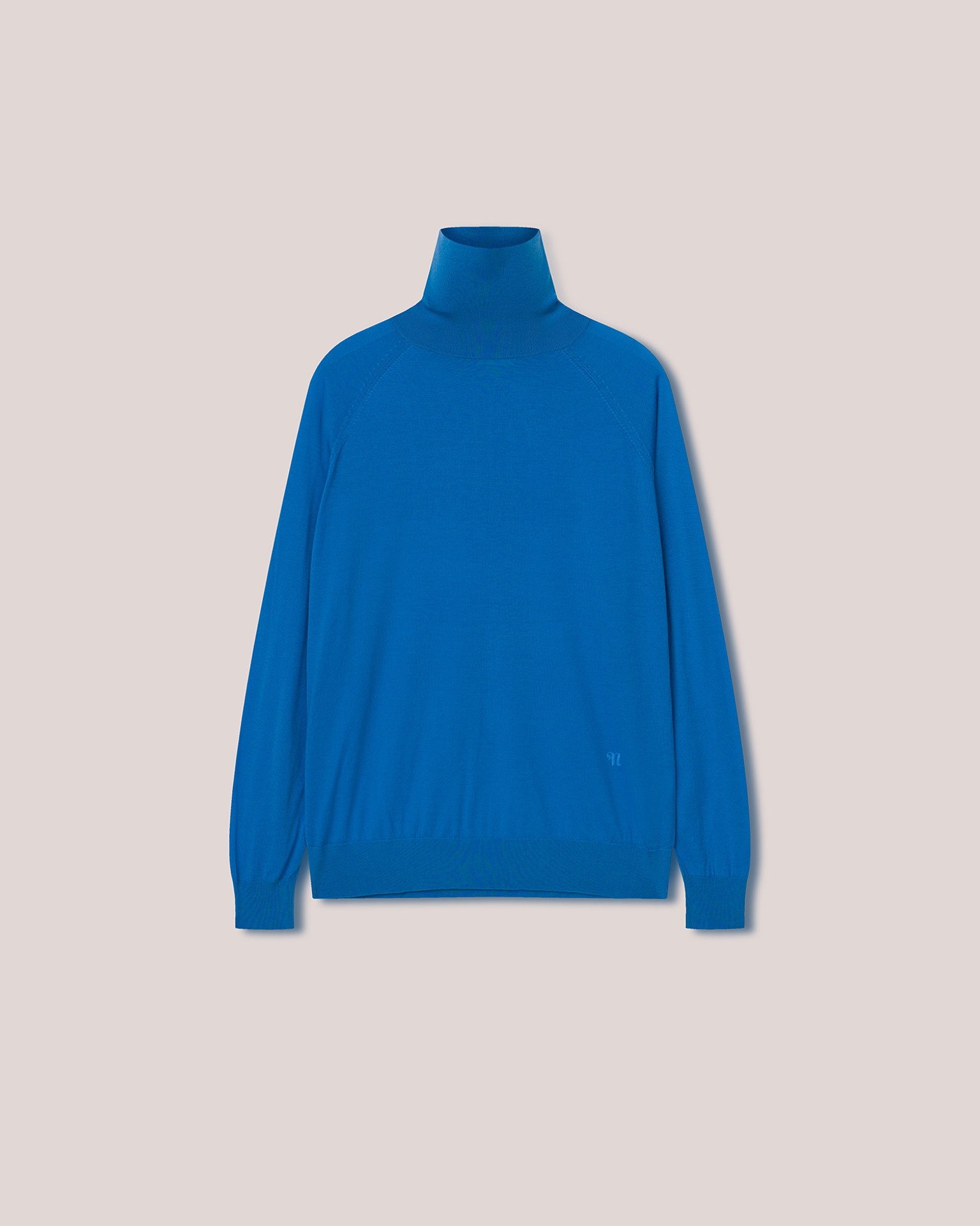 ZADE - Superfine merino roll-neck sweater - Bright blue - 5