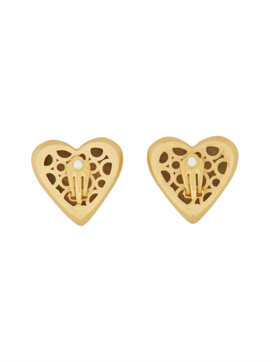 Heart Earrings With Dg Logo - 3