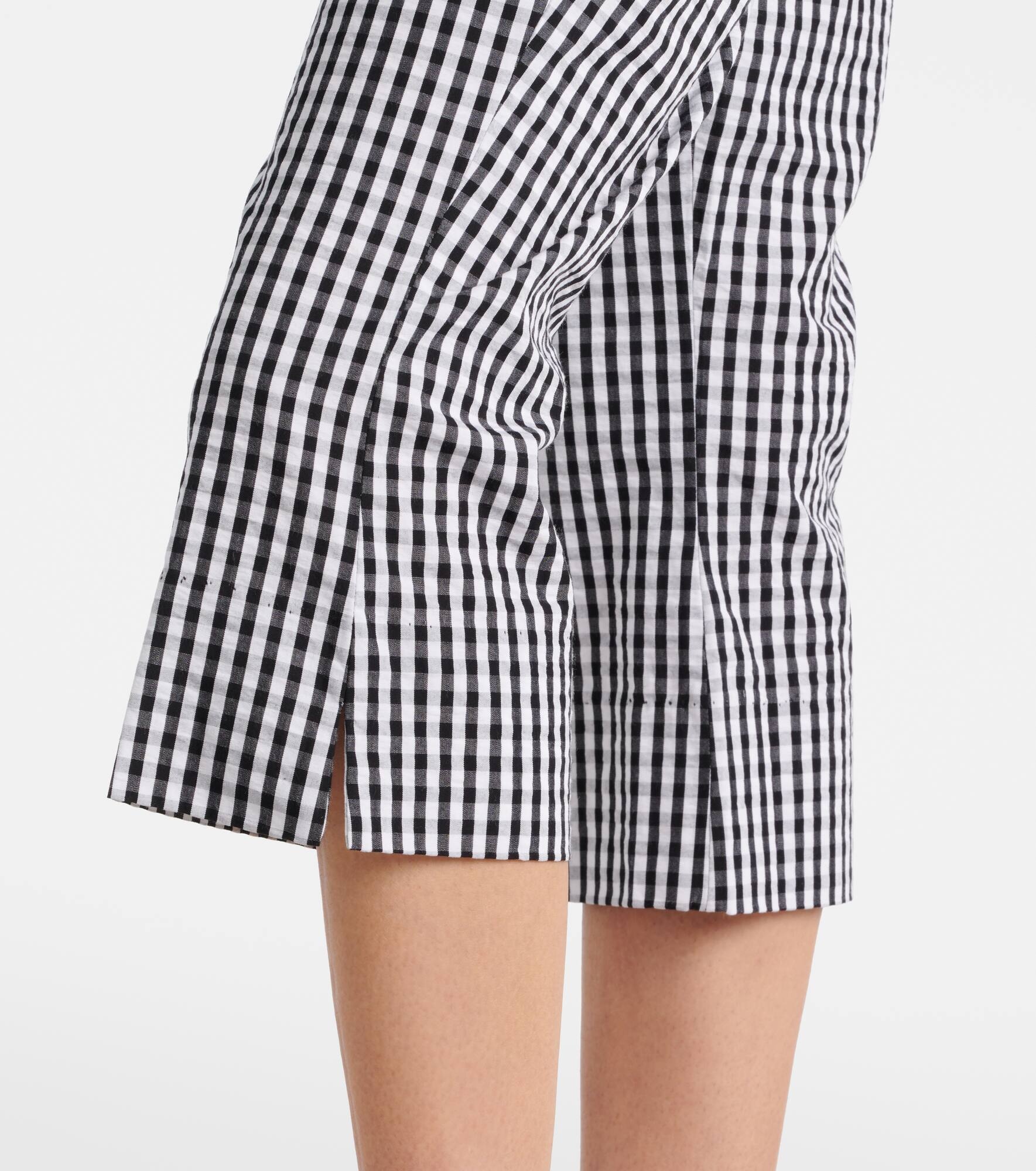 Gingham cotton poplin capri pants - 5