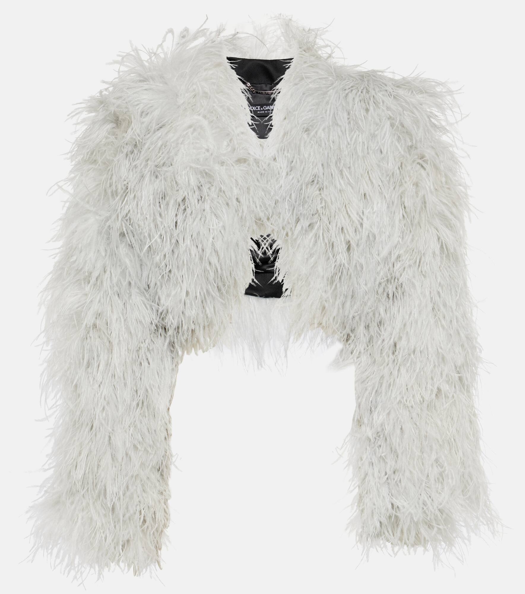 x Kim feather cropped jacket - 1