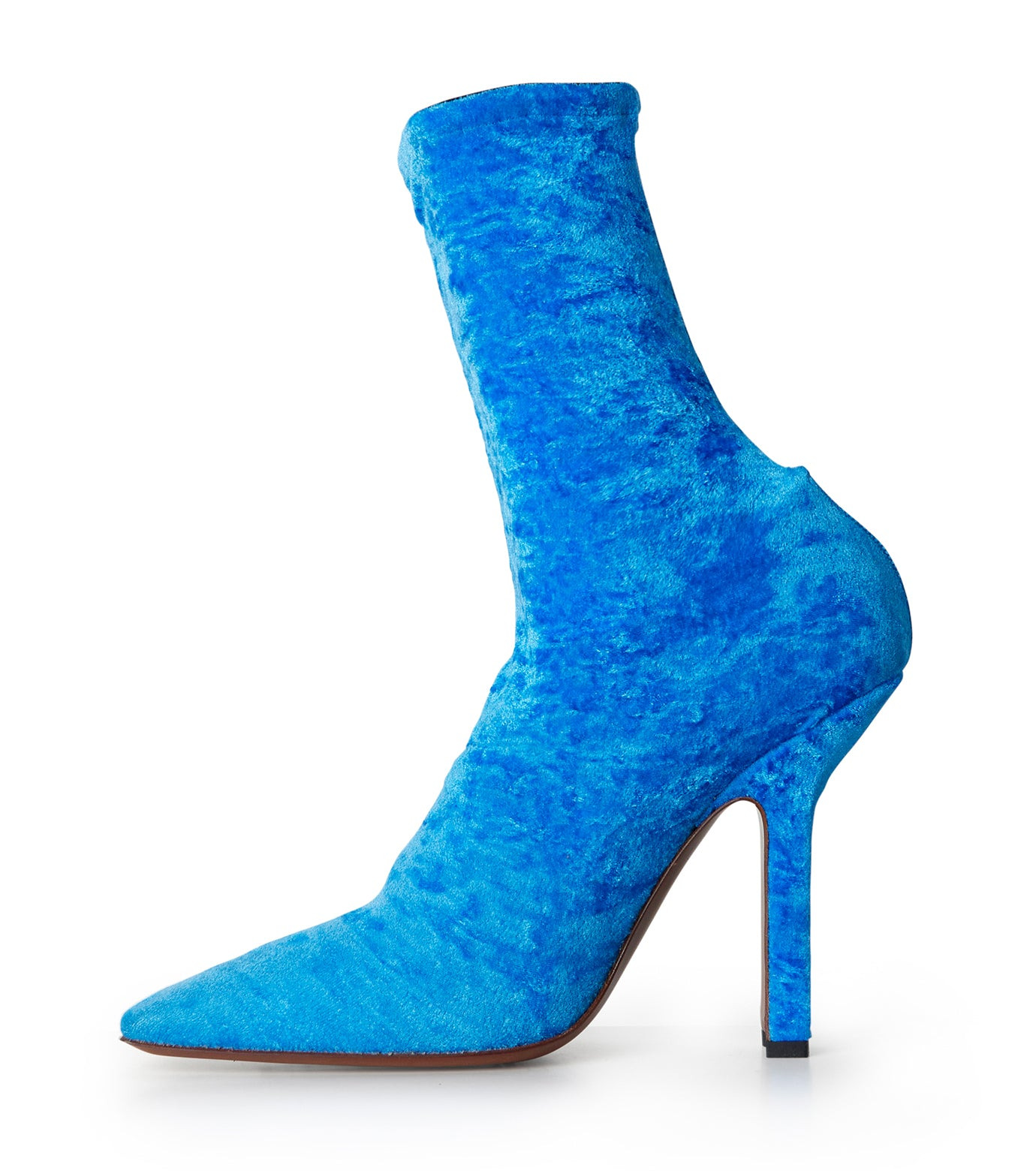 Velvet Boomerang Sock Ankle Boots - 3