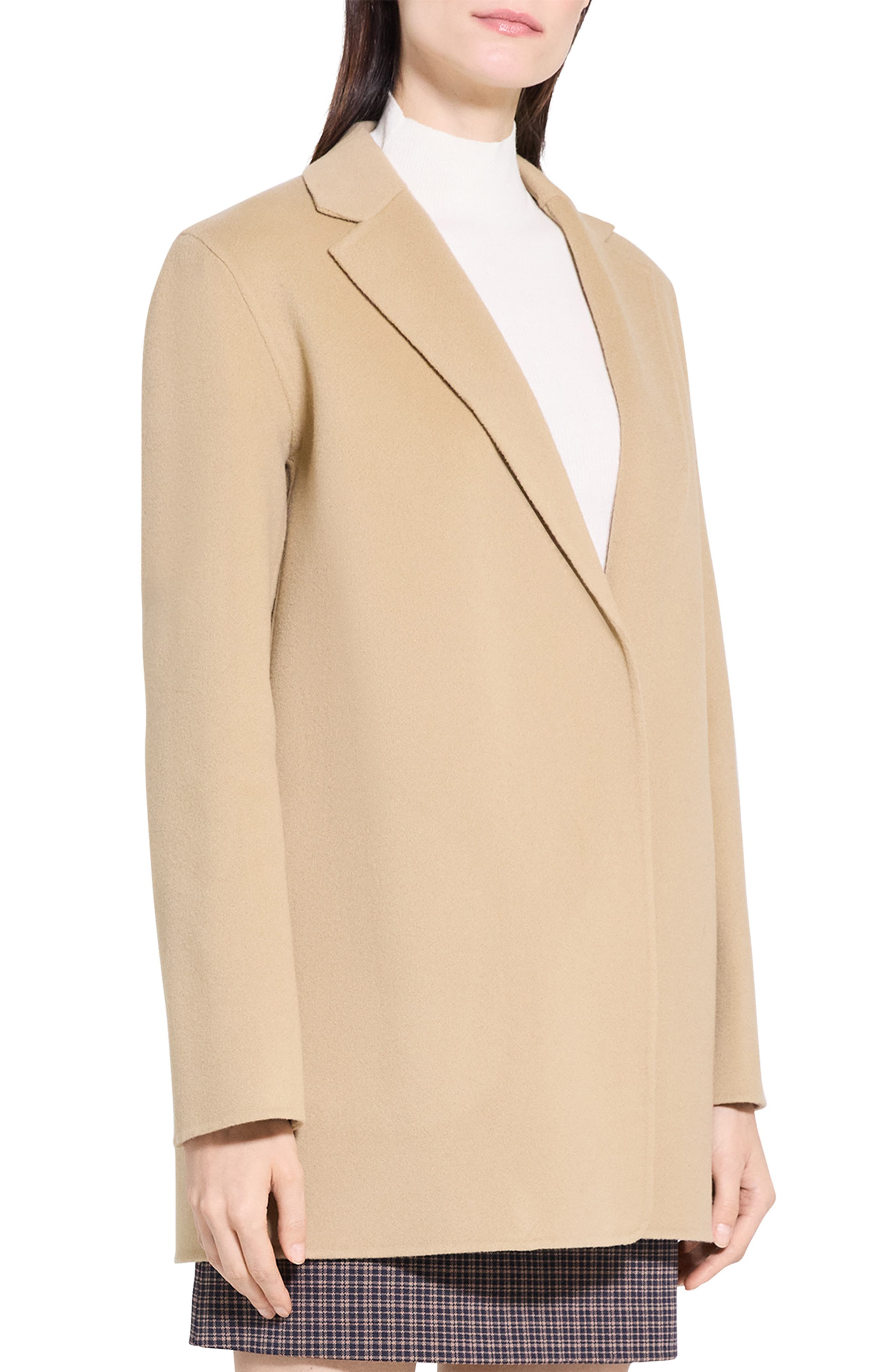 Theory Clairene Wool & Cashmere Jacket in New Camel - 3