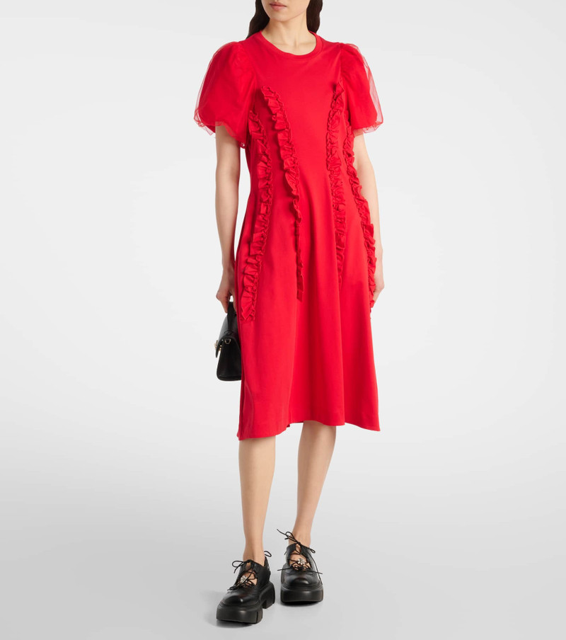 Simone Rocha Ruffled cotton tulle midi dress outlook