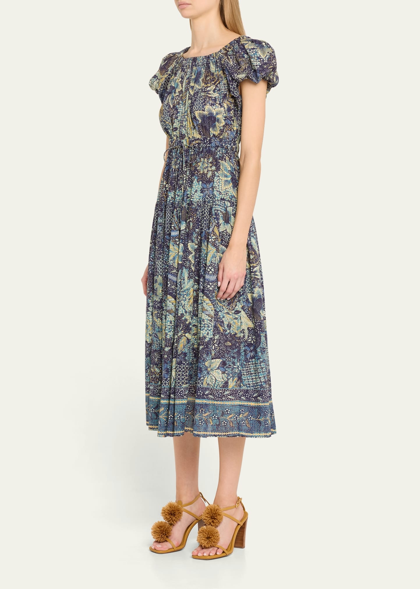 Abigail Puff-Sleeve Midi Dress - 4