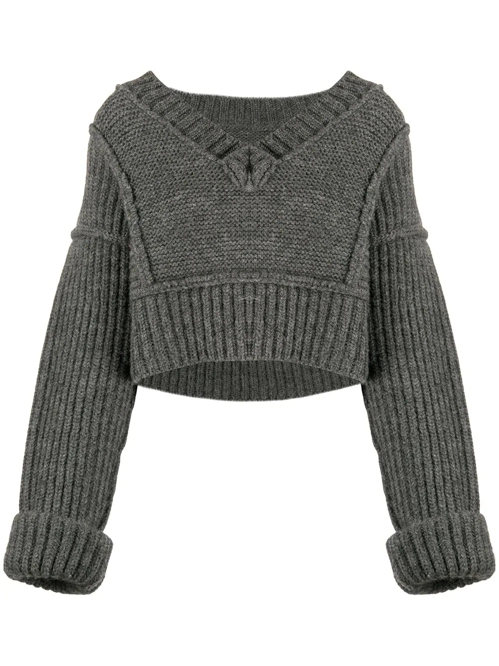 chunky v-neck knitted jumper - 1