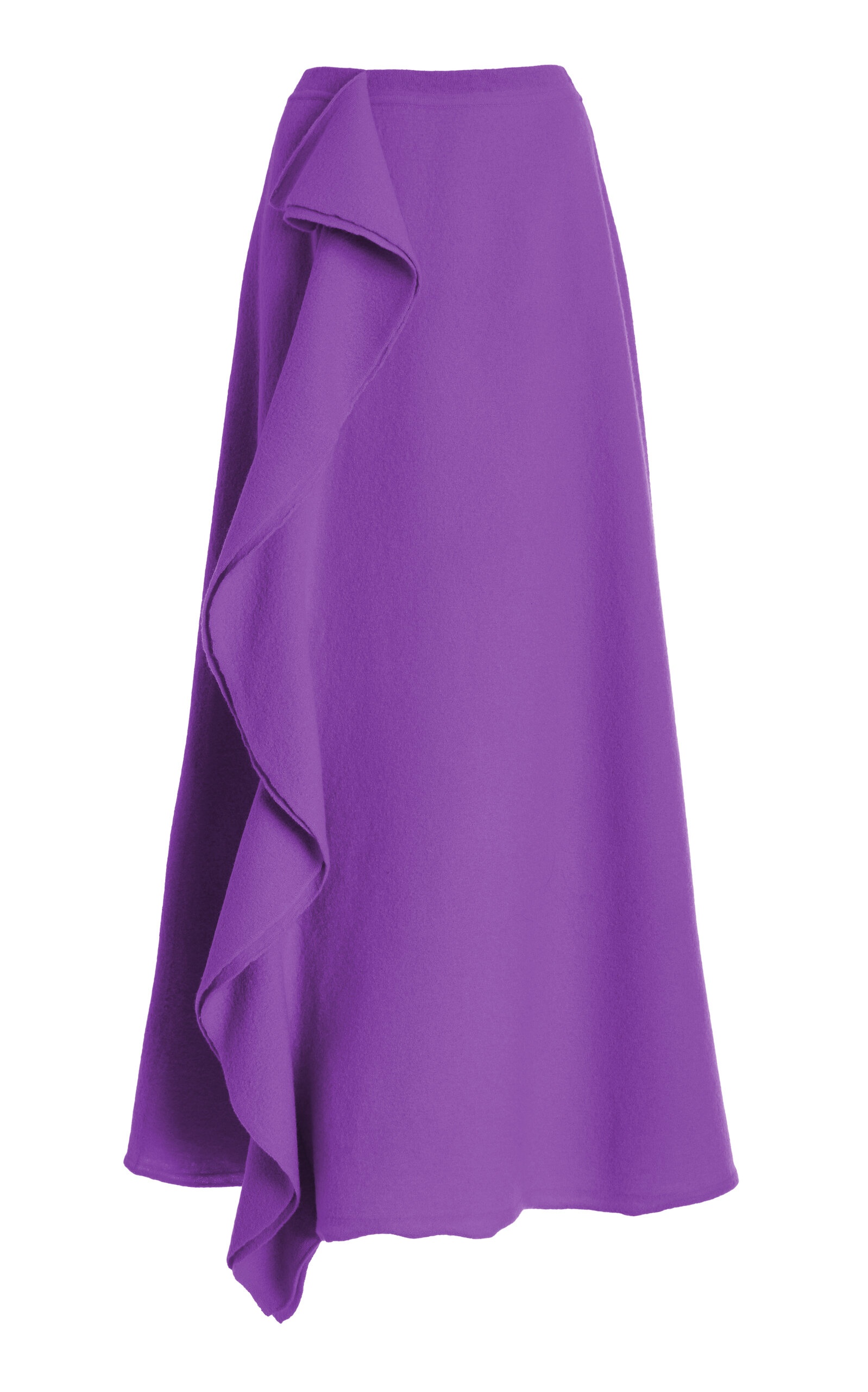 Mireya Ruffled Merino Wool Maxi Skirt purple - 1