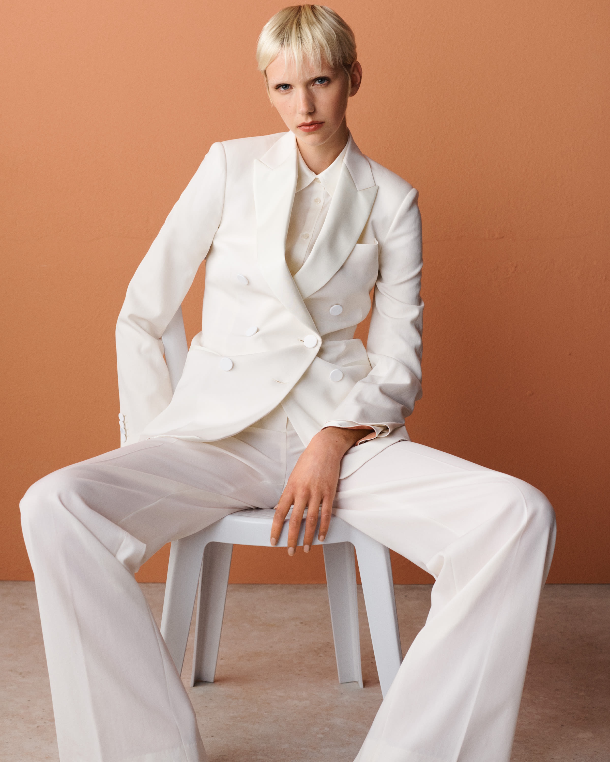 Double-Breasted Tuxedo Blazer - 5