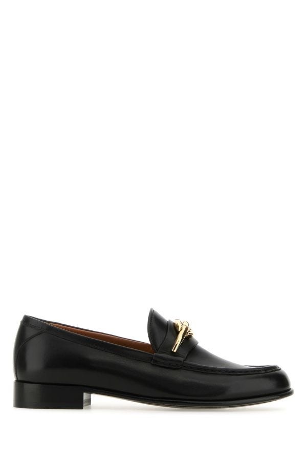 Black leather loafers - 1