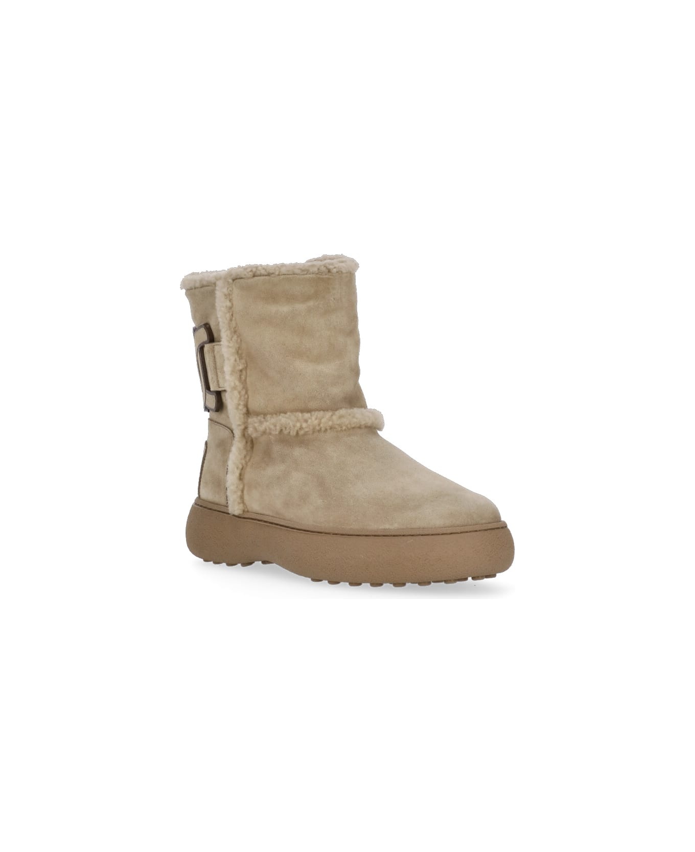 Suede And Sheepskin Ankle Boot - 2