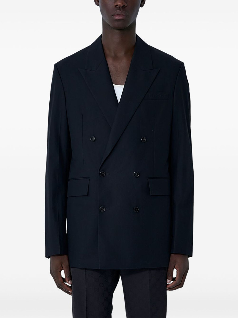 double-breasted notched-lapel blazer 1