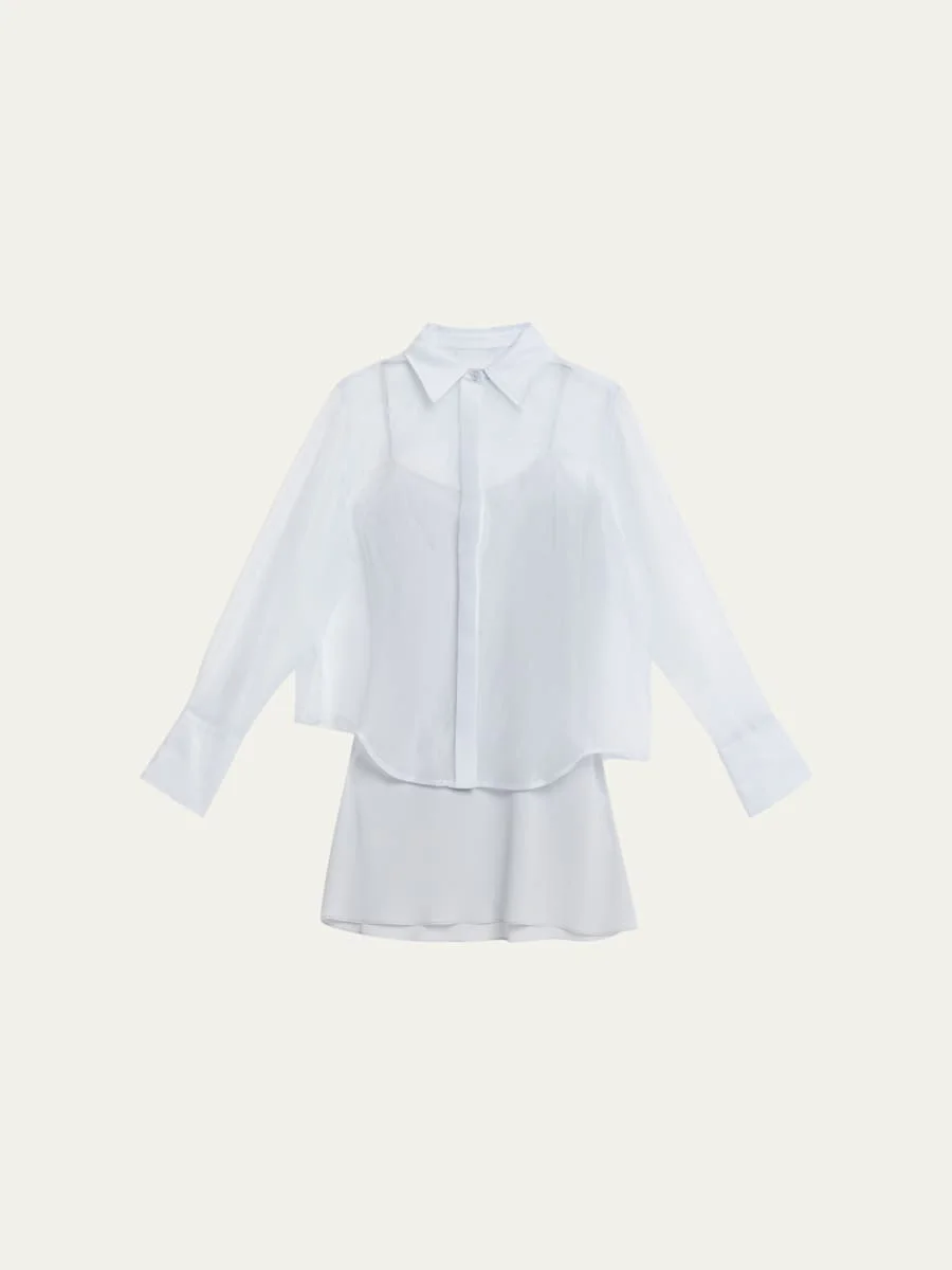 Loen Long-Sleeve Organza Shirt - 1