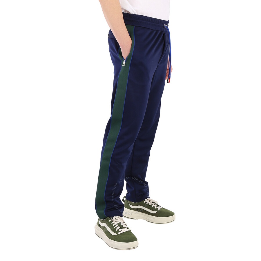 Moncler Men's Navy Striped Drawstring Sweatpants - 4