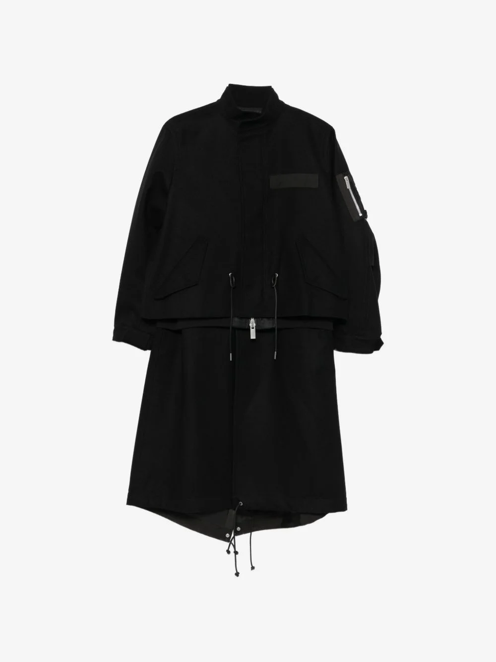 layered-design coat - 1