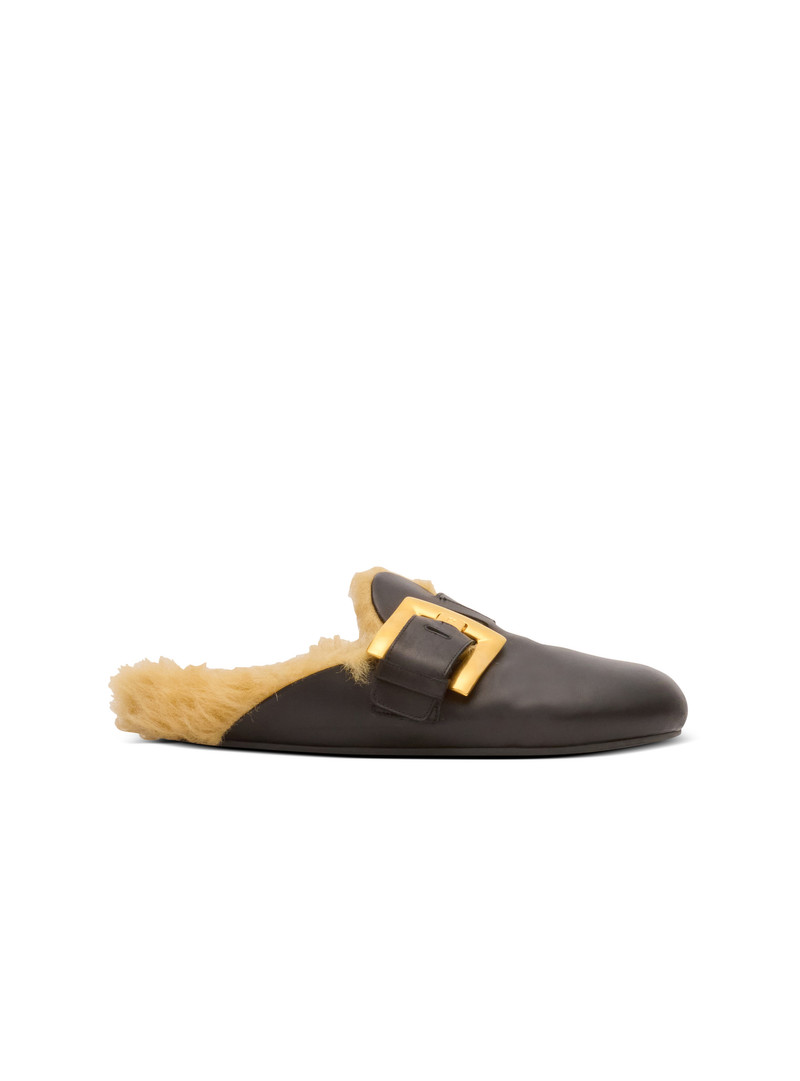 Faux fur-lined mules 1