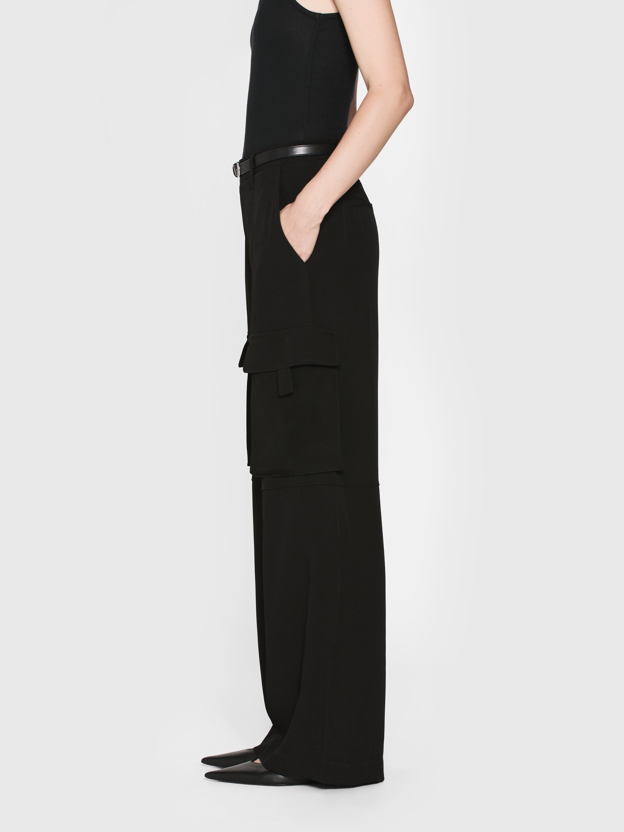 High Rise Utility Cargo in Black - 8