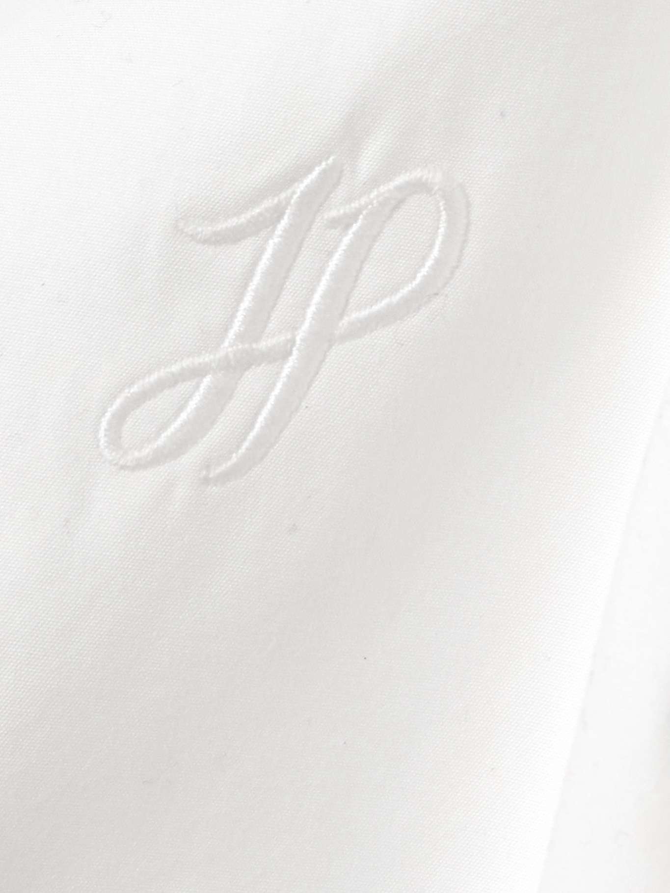 Cropped open-back scalloped cotton-poplin top White - 4