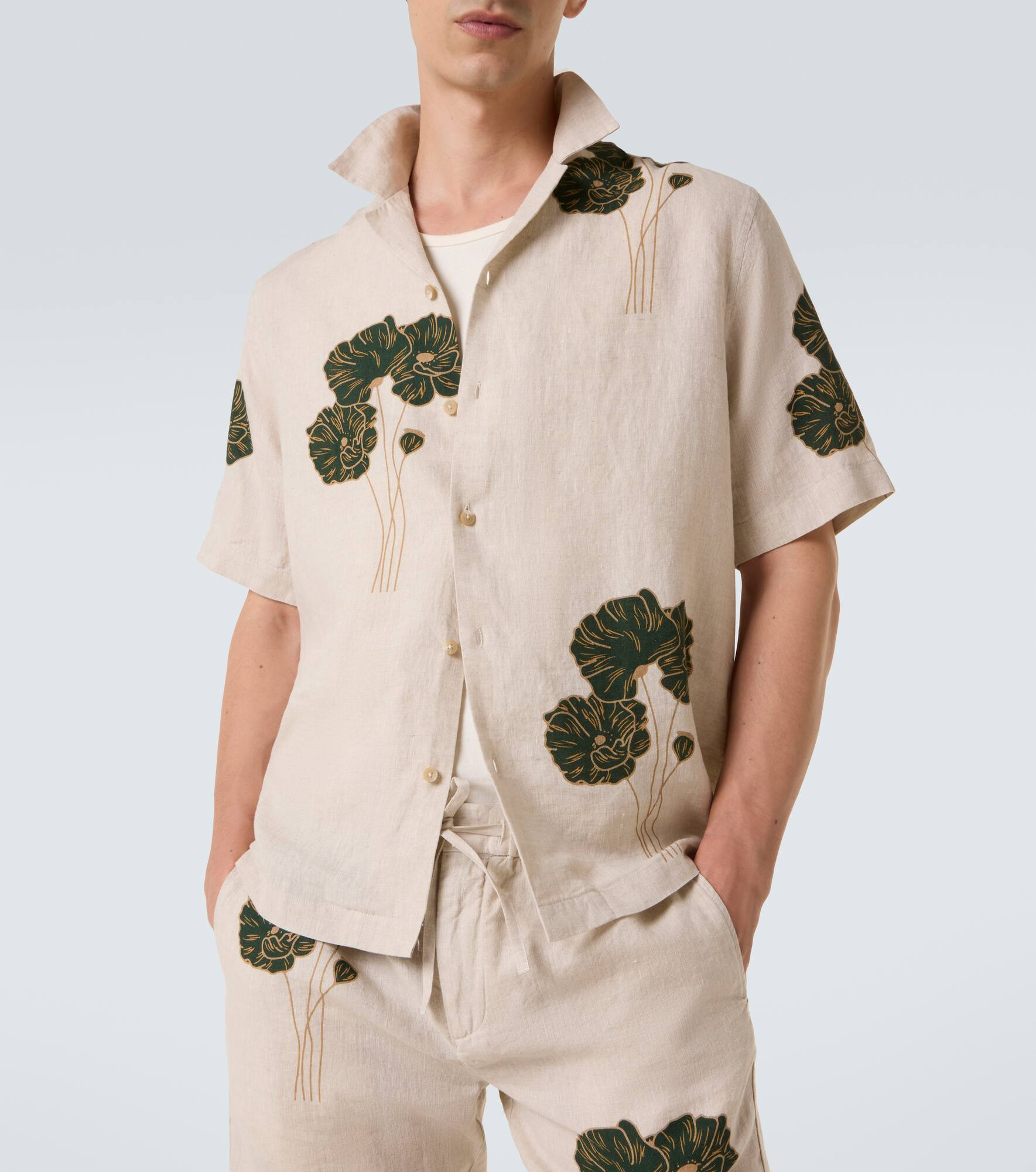 Roberto floral linen bowling shirt - 5