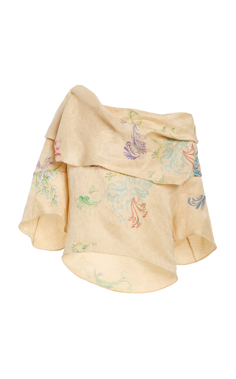 Floral Off-The-Shoulder Linen Top 1