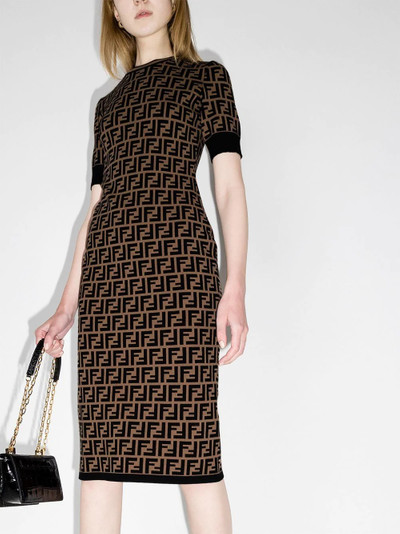 FENDI FF logo print fitted dress outlook