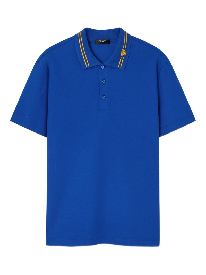 Medusa-embroidery polo shirt 1