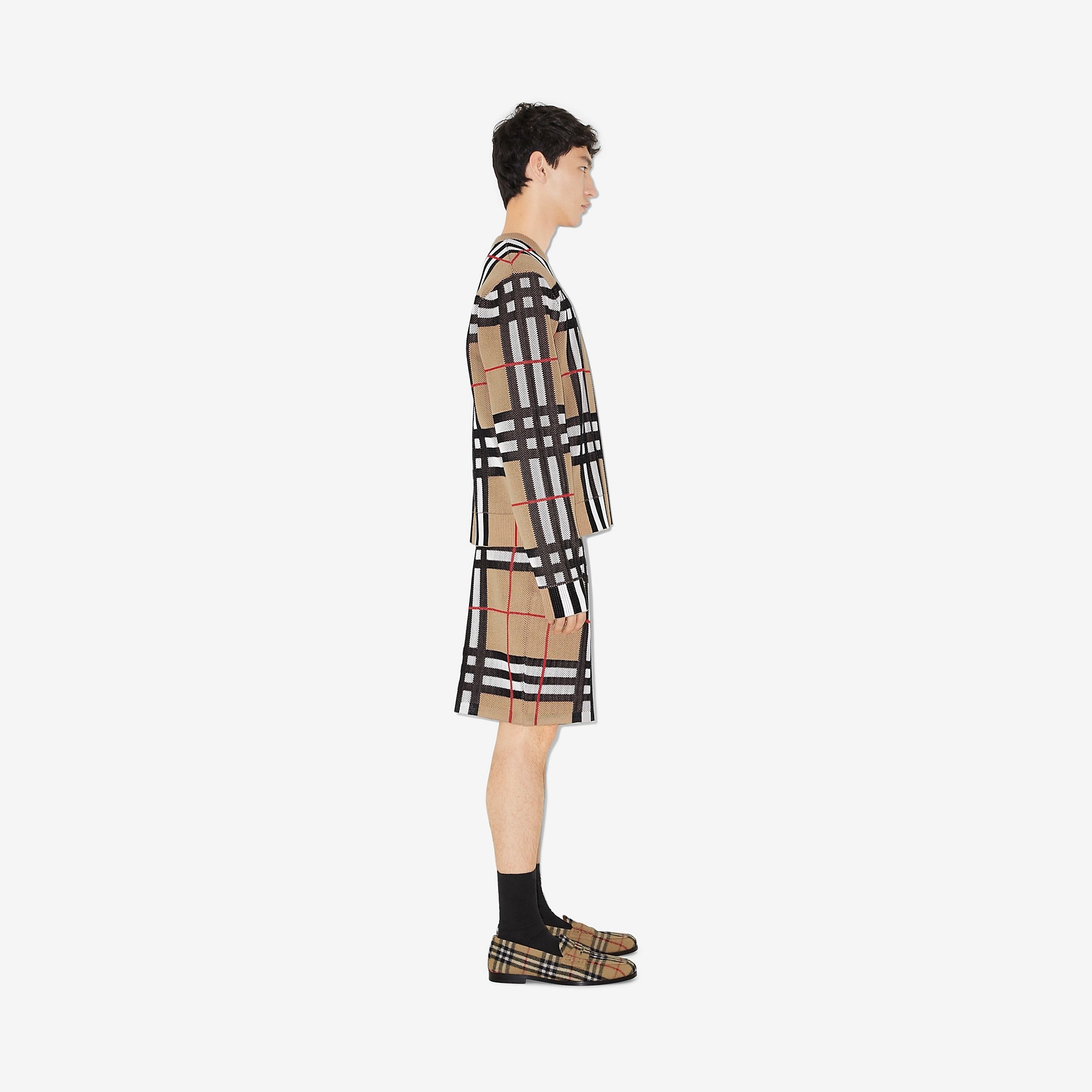 Check Technical Cotton Shorts - 3