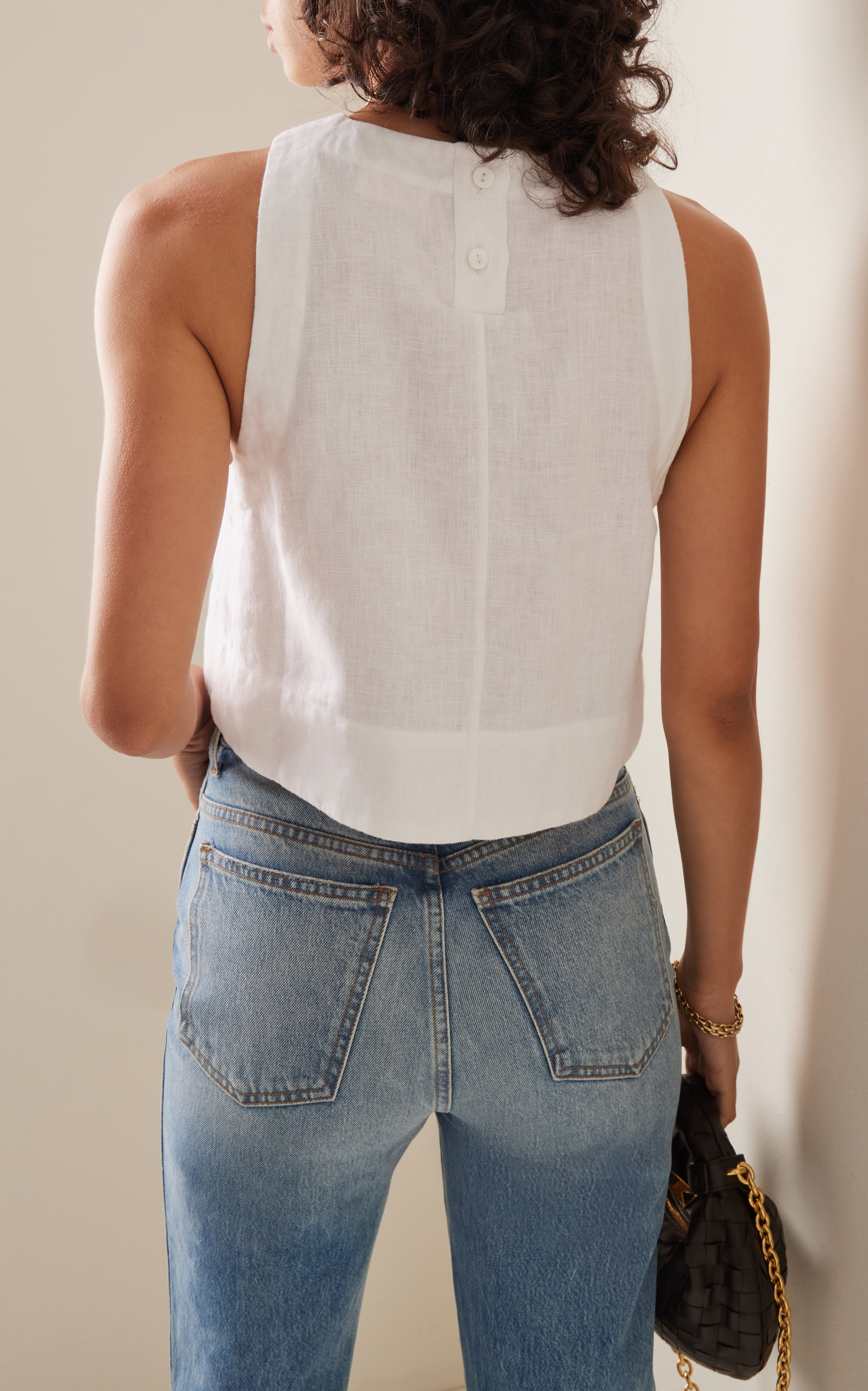 Exclusive Poppy Linen Cropped Top white - 4