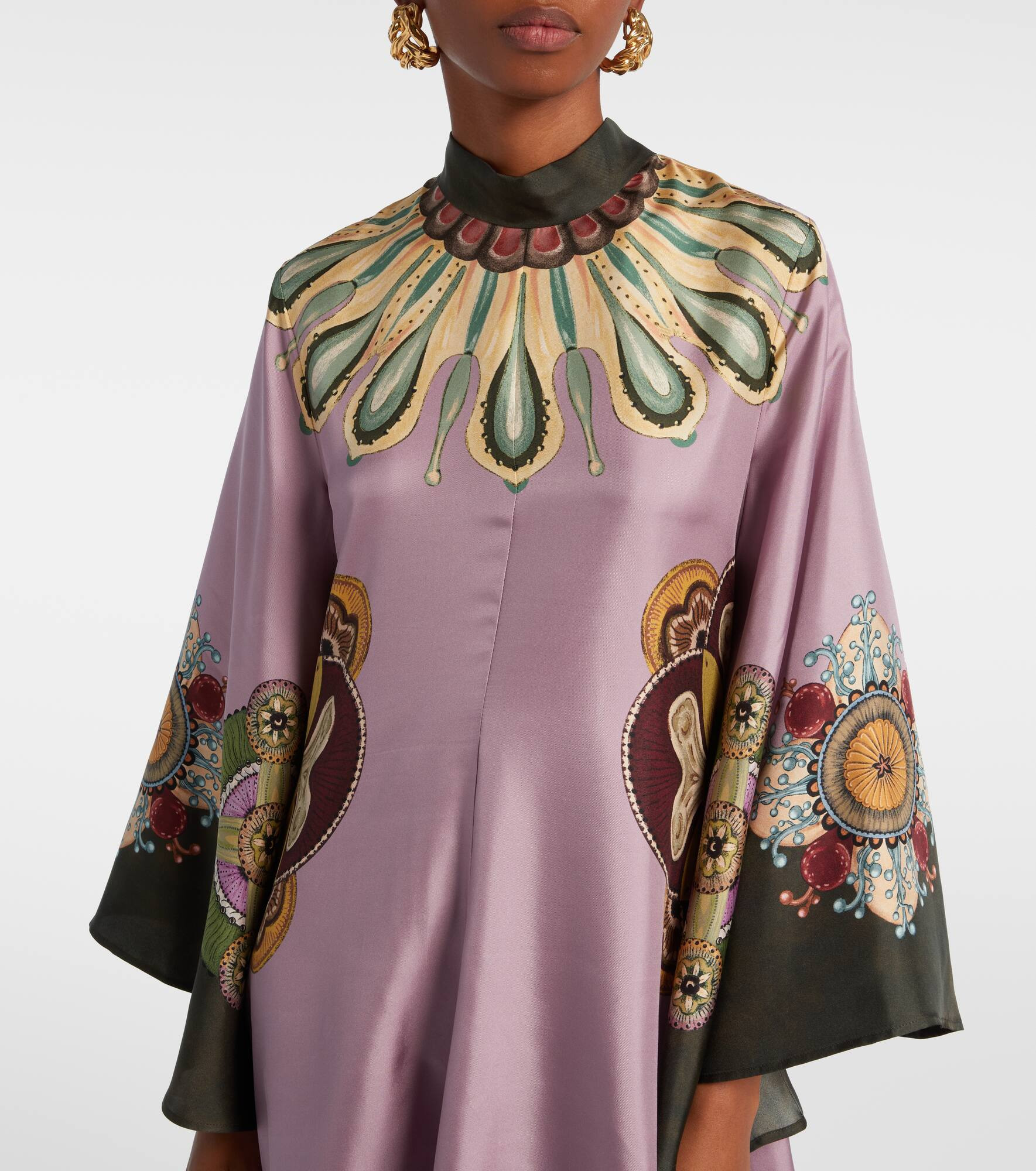 Magnifico printed silk twill kaftan - 4