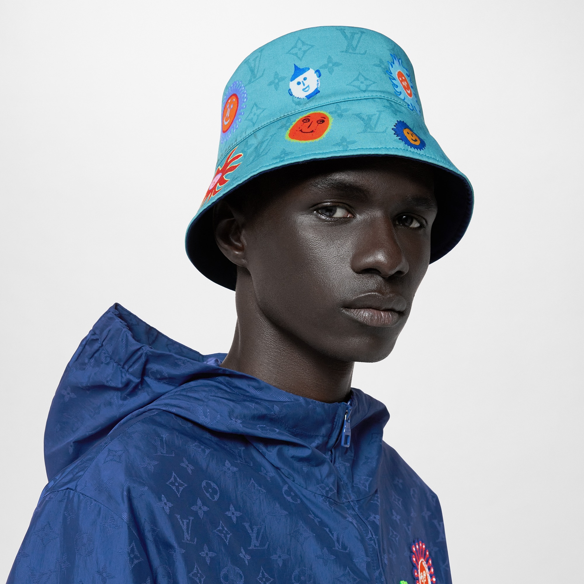 Louis Vuitton LV x YK Reversible Faces Bucket Hat Blue in Cotton - US