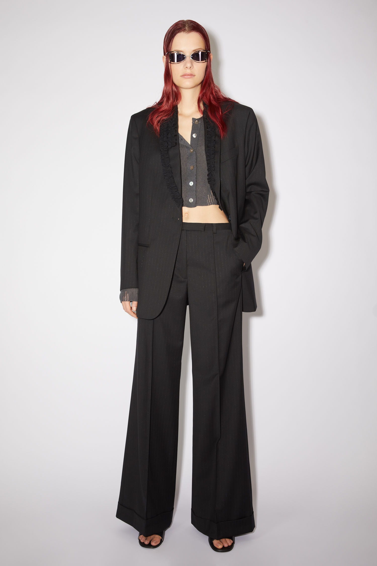 Pinstripe trousers - Black - 2