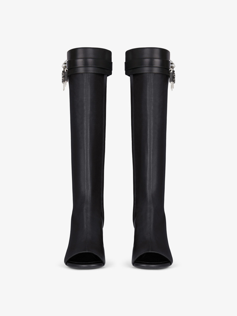 Givenchy SHARK LOCK STILETTO SANDAL BOOTS IN LEATHER outlook