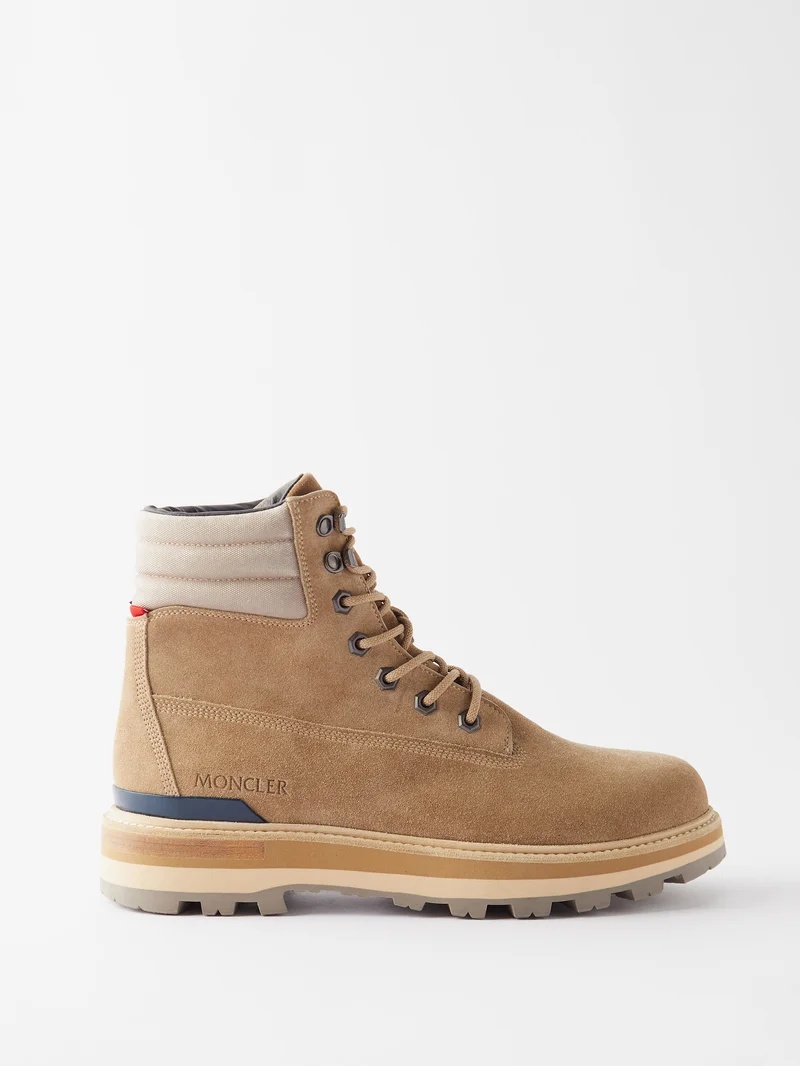Moncler Peka suede hiking boots | matchesfashion | REVERSIBLE