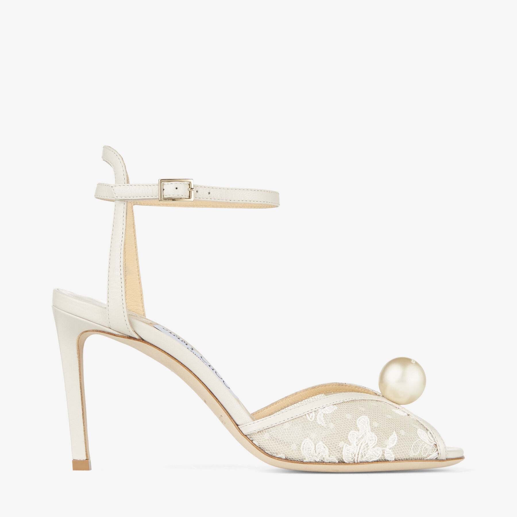 Sacora 85
Ivory Floral Lace Sandals with Pearl Detail - 1