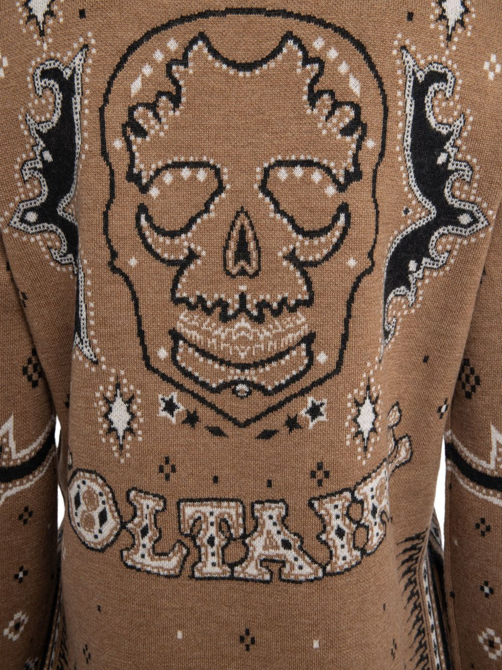 lace-up skull-print sweater - 5