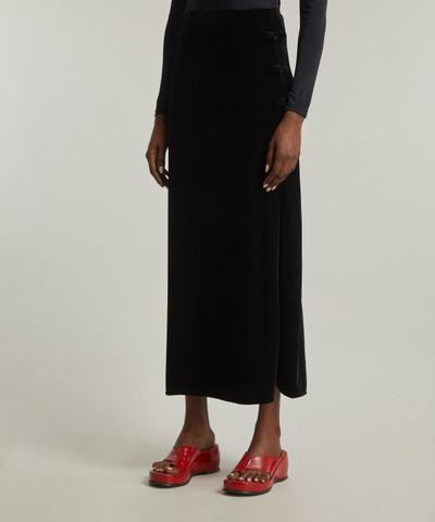 GANNI Velvet Small Bow Maxi-Skirt outlook