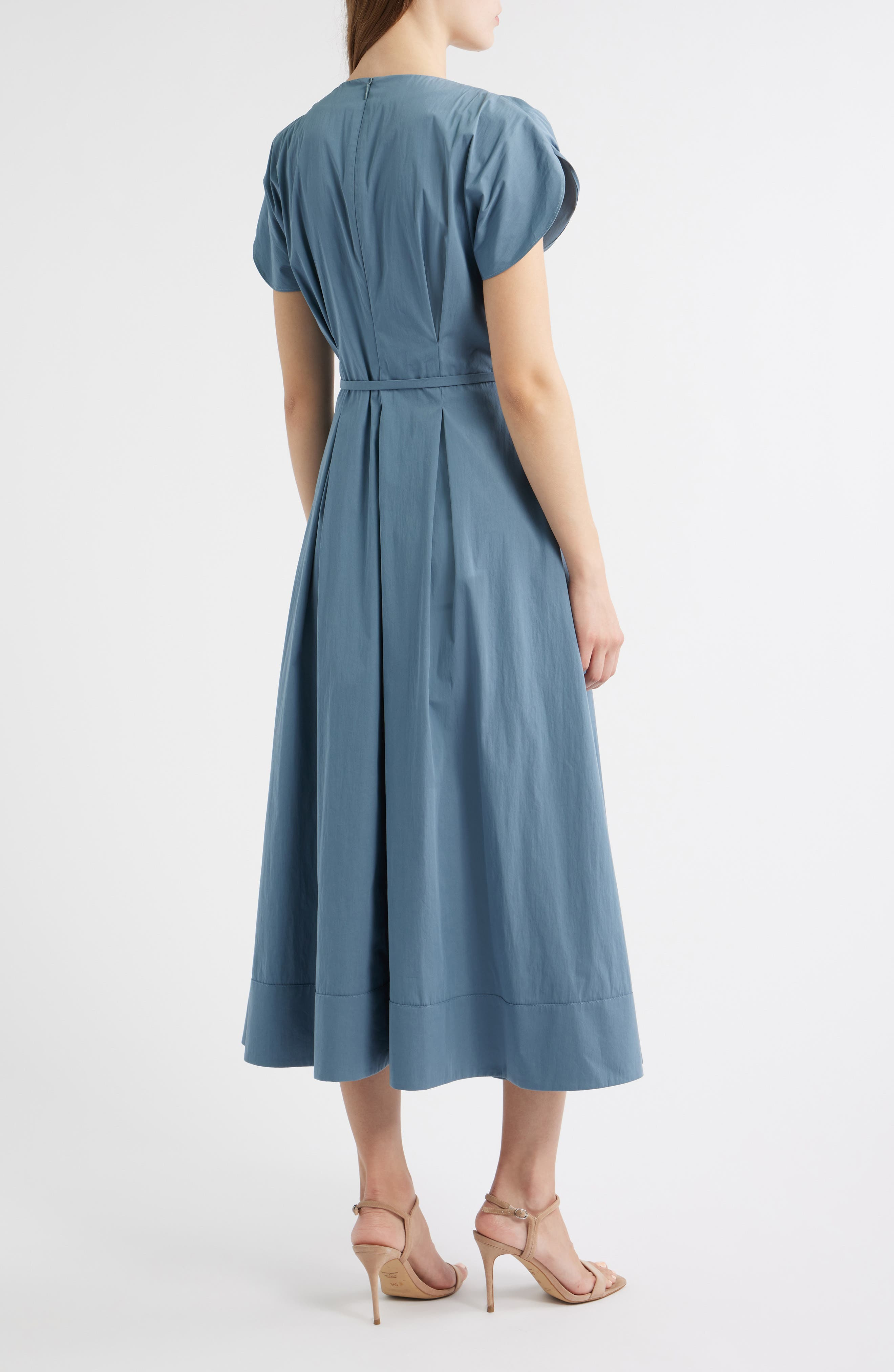 BOSS Demnilia Belted Cotton Blend Midi Dress in Tanzanite at Nordstrom - 2