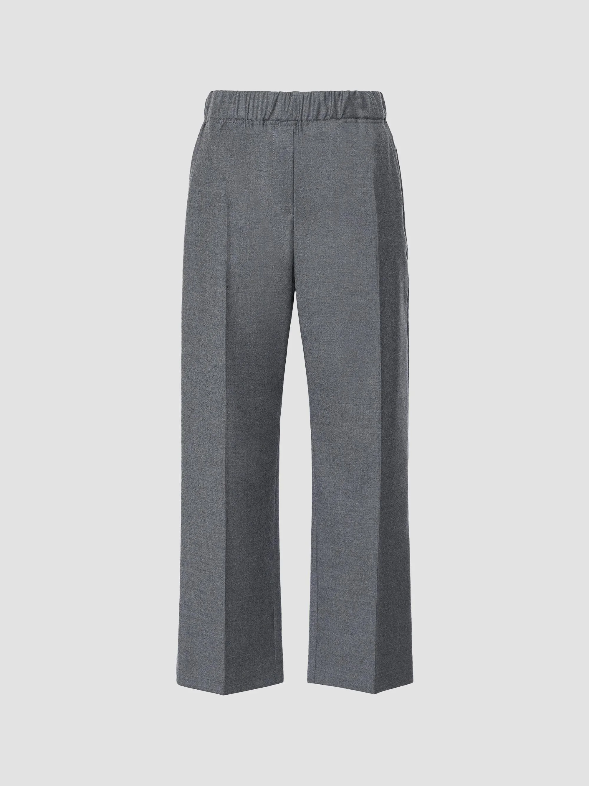 Women's Stretch Wool Flannel Trousers - Medium Grey - 1