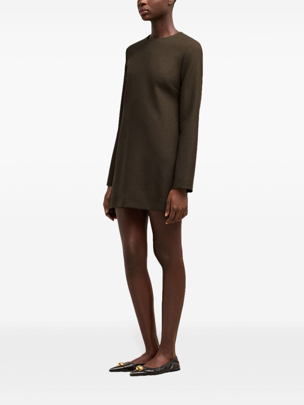 long sleeve wool dress - 3