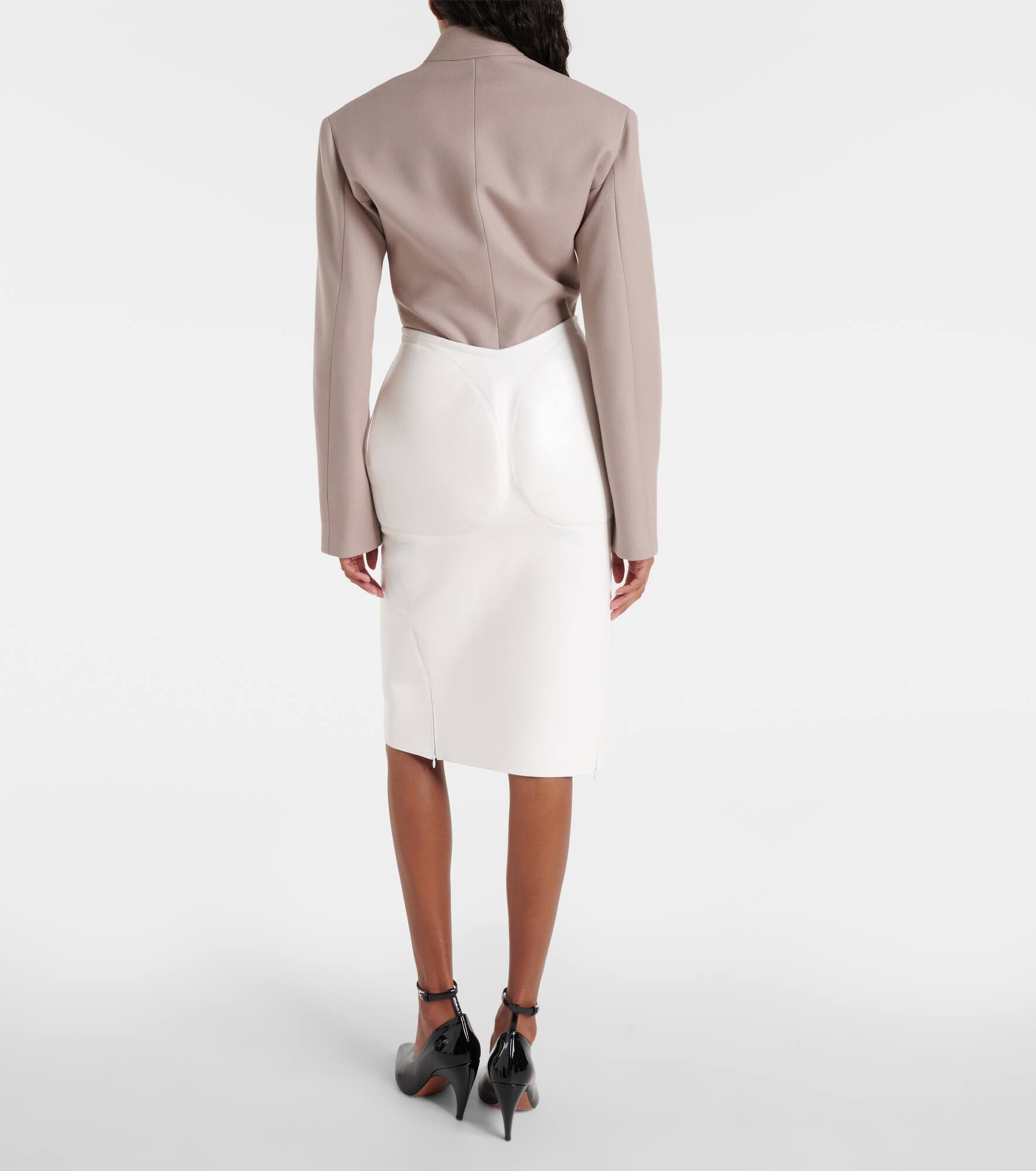 Leather pencil skirt - 3
