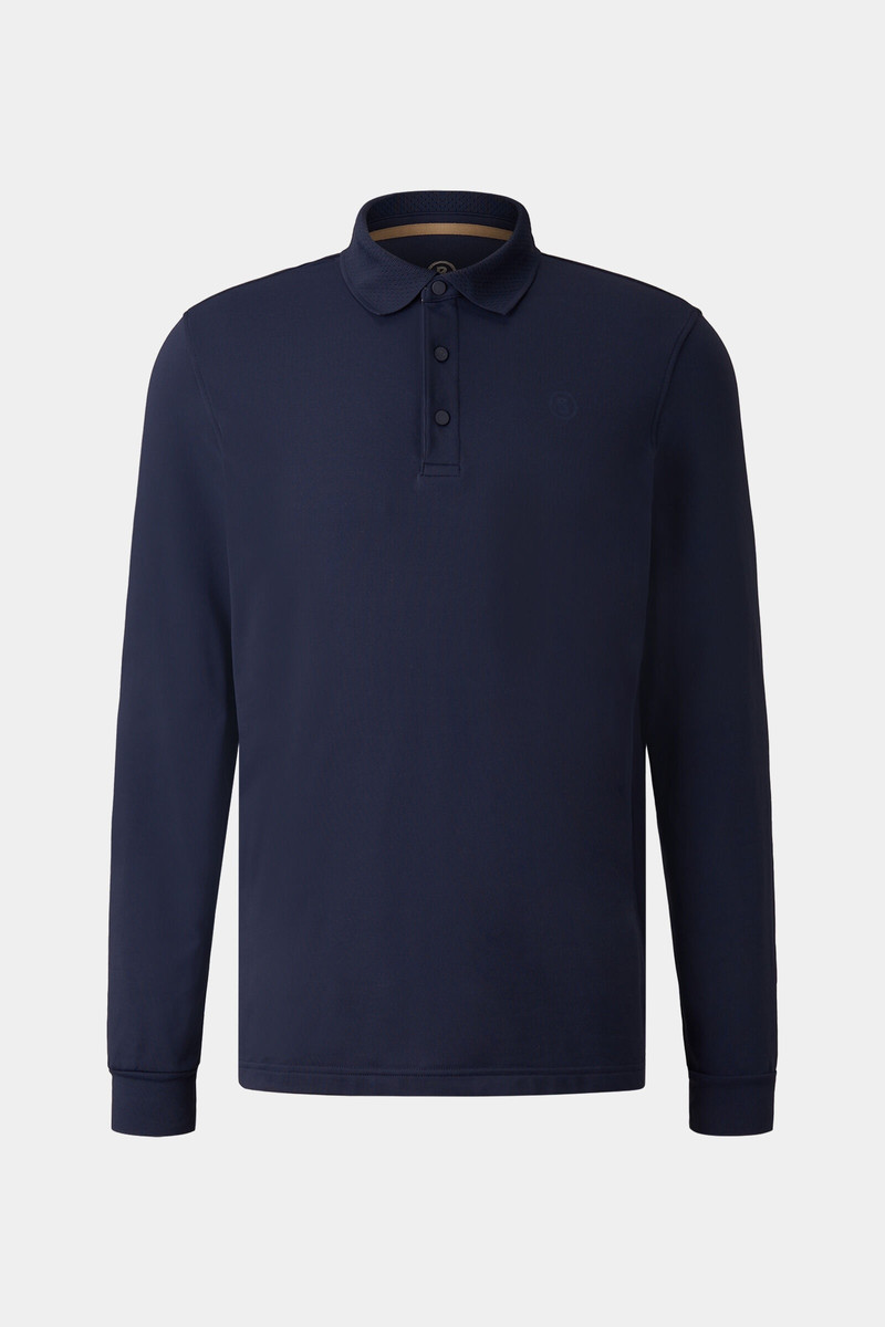 Gustavo Functional longsleeve polo shirt in Navy blue 4