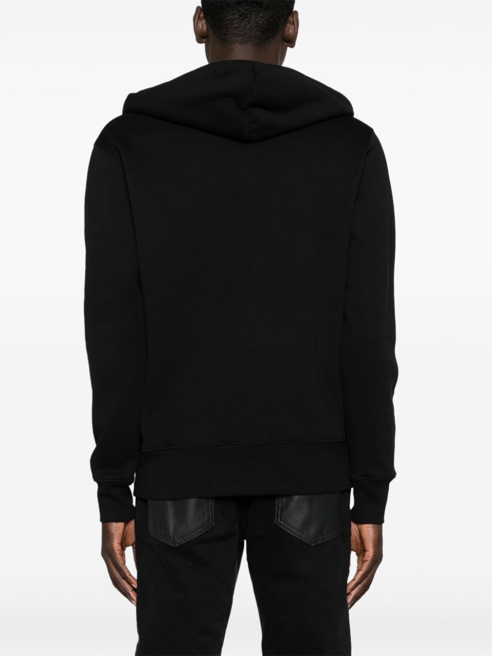 logo-embroidered cotton hoodie - 4
