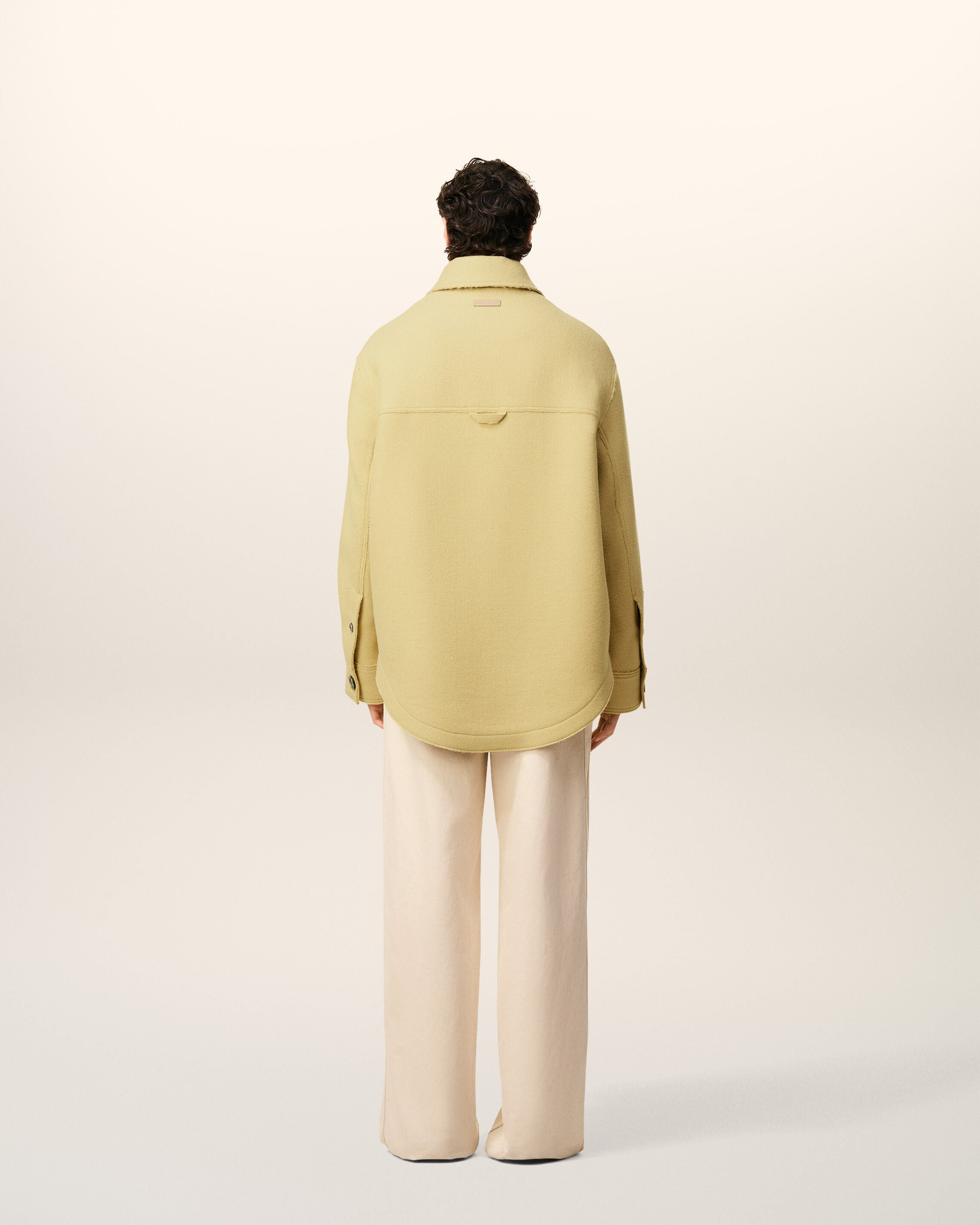 GREEN WOOL BUTTONED JACKET - 5