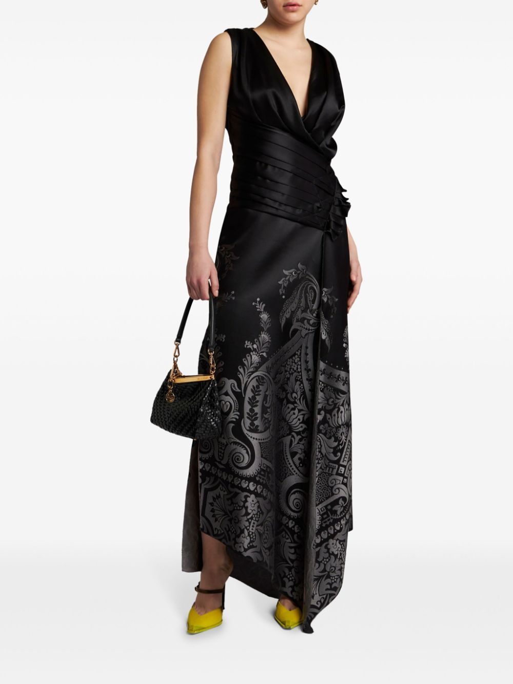 jacquard silk maxi dress - 2