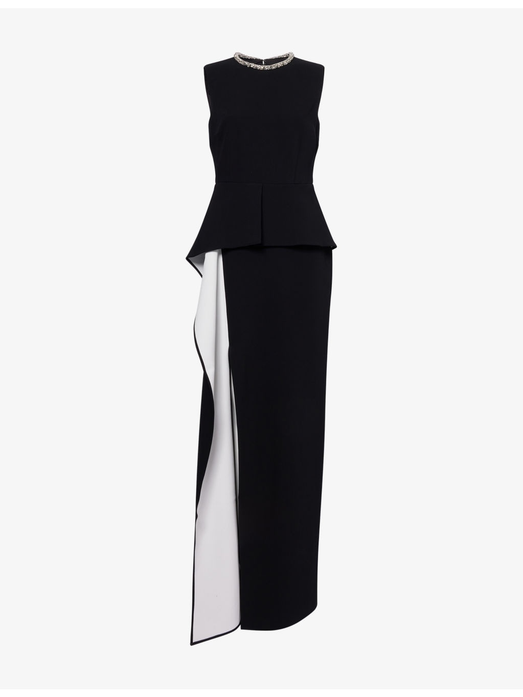 Embellished Wavy-Panel Woven Maxi Dress - 1